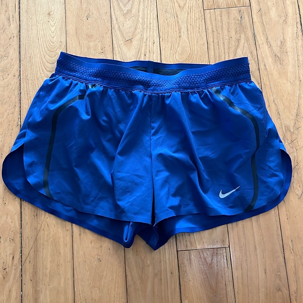 Nike Royal Blue Athletic Running Shorts with Reflective Swoosh